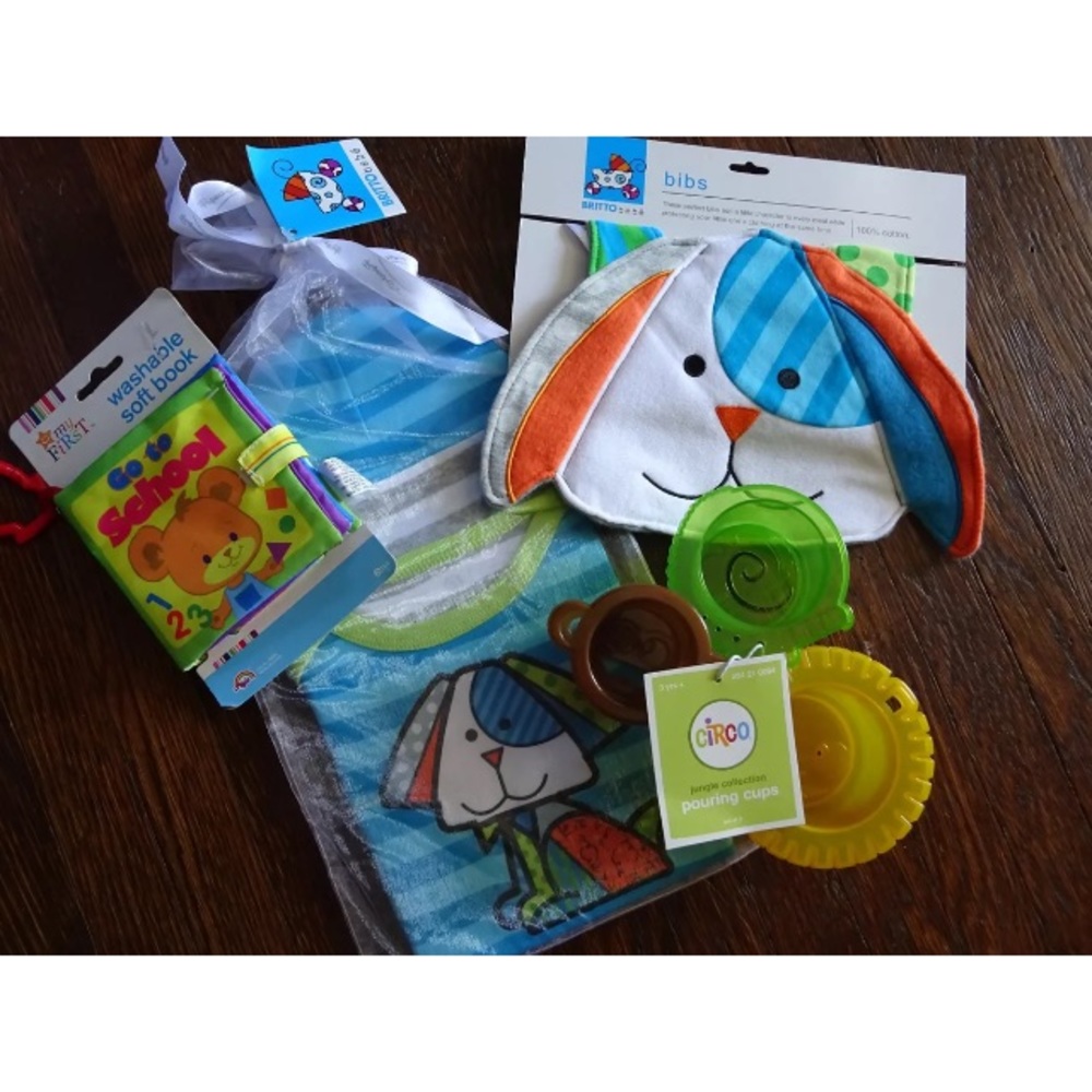 Boy Baby Shower Puppy Dog Gift set Romero Britto